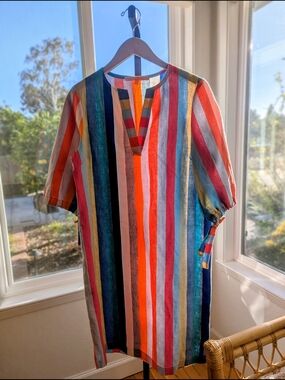 Striped Linen Dress by European Dressmaker Vilagallo